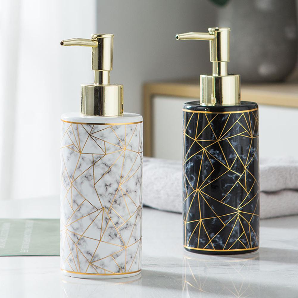 300ml stilfulde marmor keramiske lotion shampoo flydende sæbedispenser pumpe flaske badeværelse sæbe genopfyldelige flasker