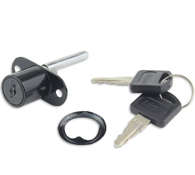 3 stk / parti legering tre kædelåse dørskab postkasse skuffeskab sikkerhed møbler låse med nøgler hardware: 16mm / Sort