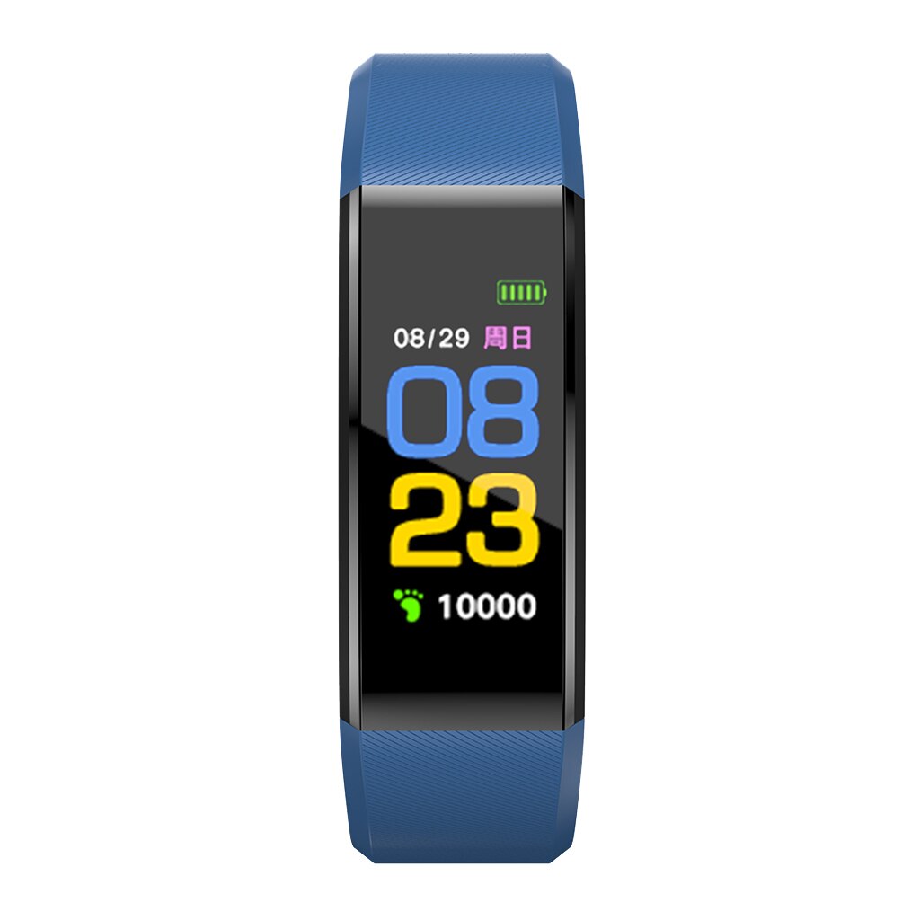 Fitness ur bånd smart blodtryk armbånd tracker hjertefrekvens: Blå