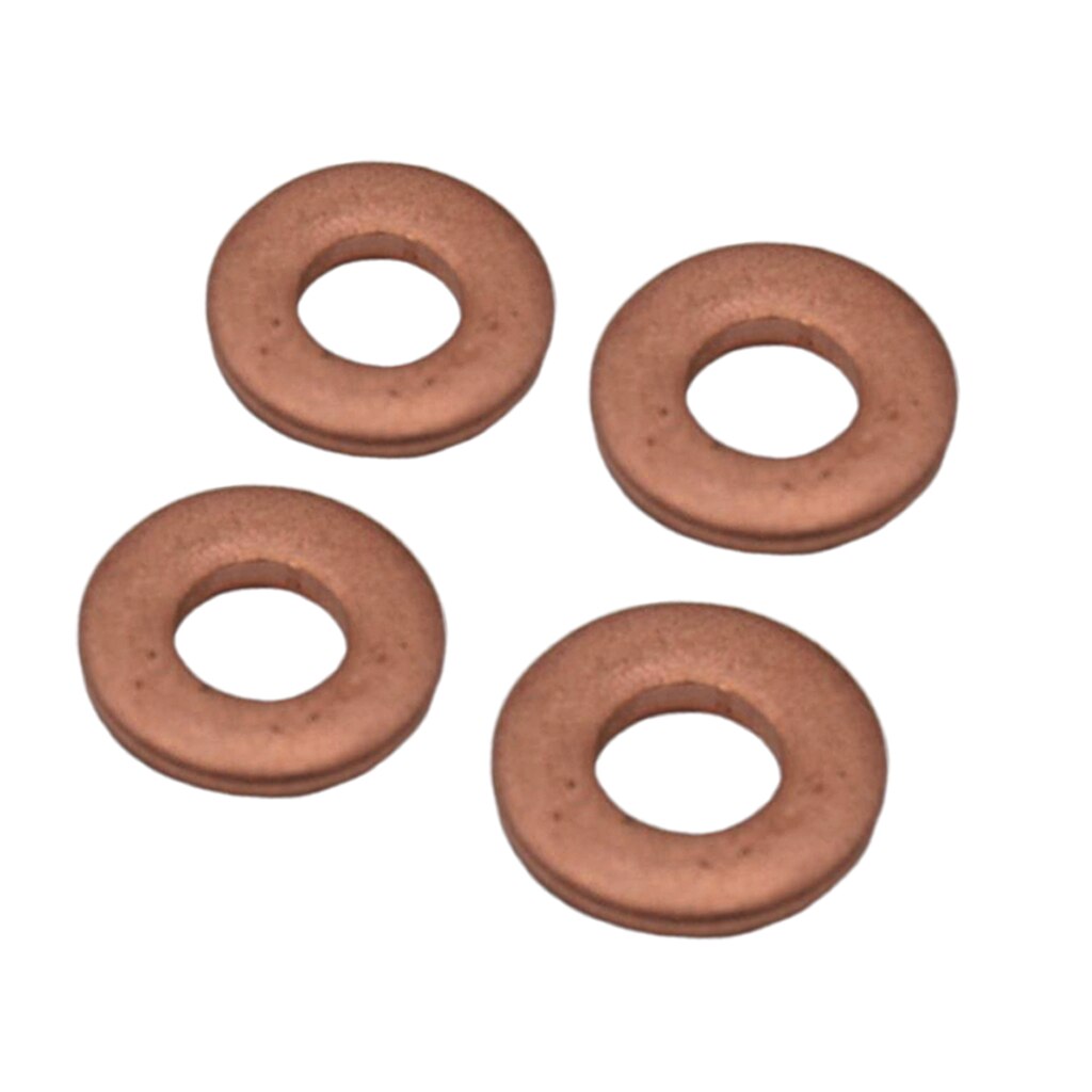 Junta de arandela de cobre para inyector, Kit surtido de sello de anillo plano para Citroen C2/C4 Peugeot 1007/206/207/307/308/407/408, 14mm, 4 Uds.