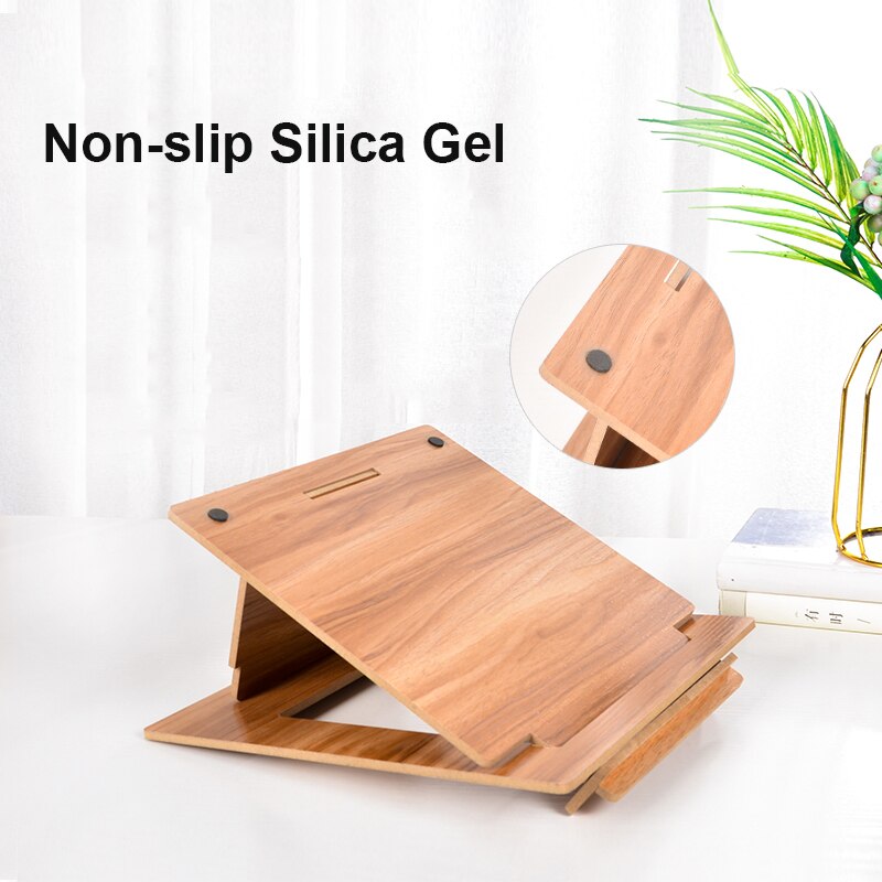 Bærbar bambus bærbar bærbar stativ sammenleggbar bærbar holder til macbook pro luft tablett lapdesk datamaskin kjølebrakett støtte stativ