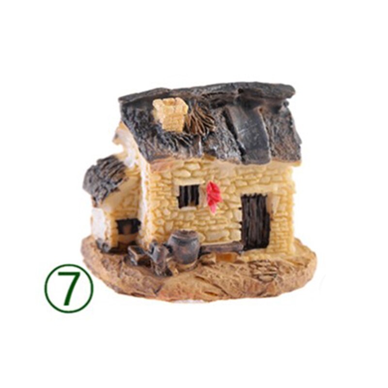 Micro Dorp Steen Huizen Miniatuur Tuinieren Landschap Diy Bonsai Ambachten Bureau Ornamenten Accessoires Voor Tuin Decor: 7