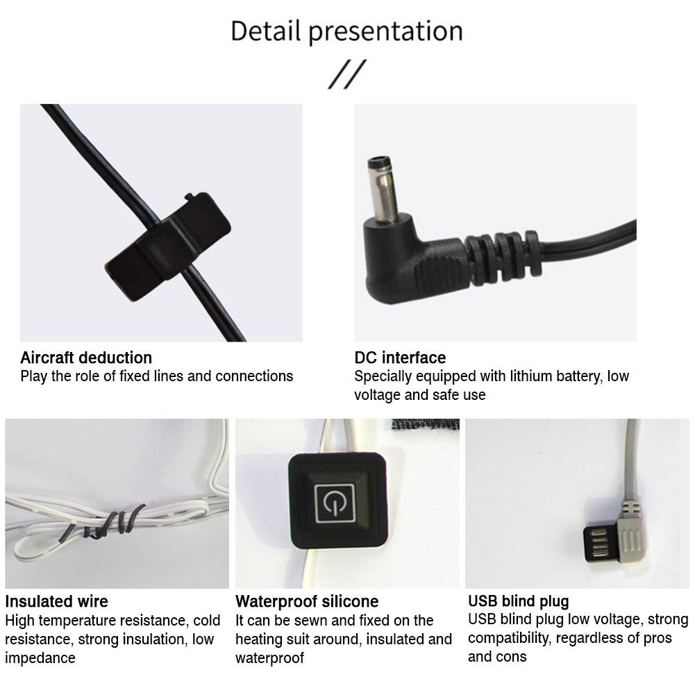 Glove Heating Sheet Composite Fiber PTC 3 Adjustable Heating Levels Electric Heating Pads for Winter