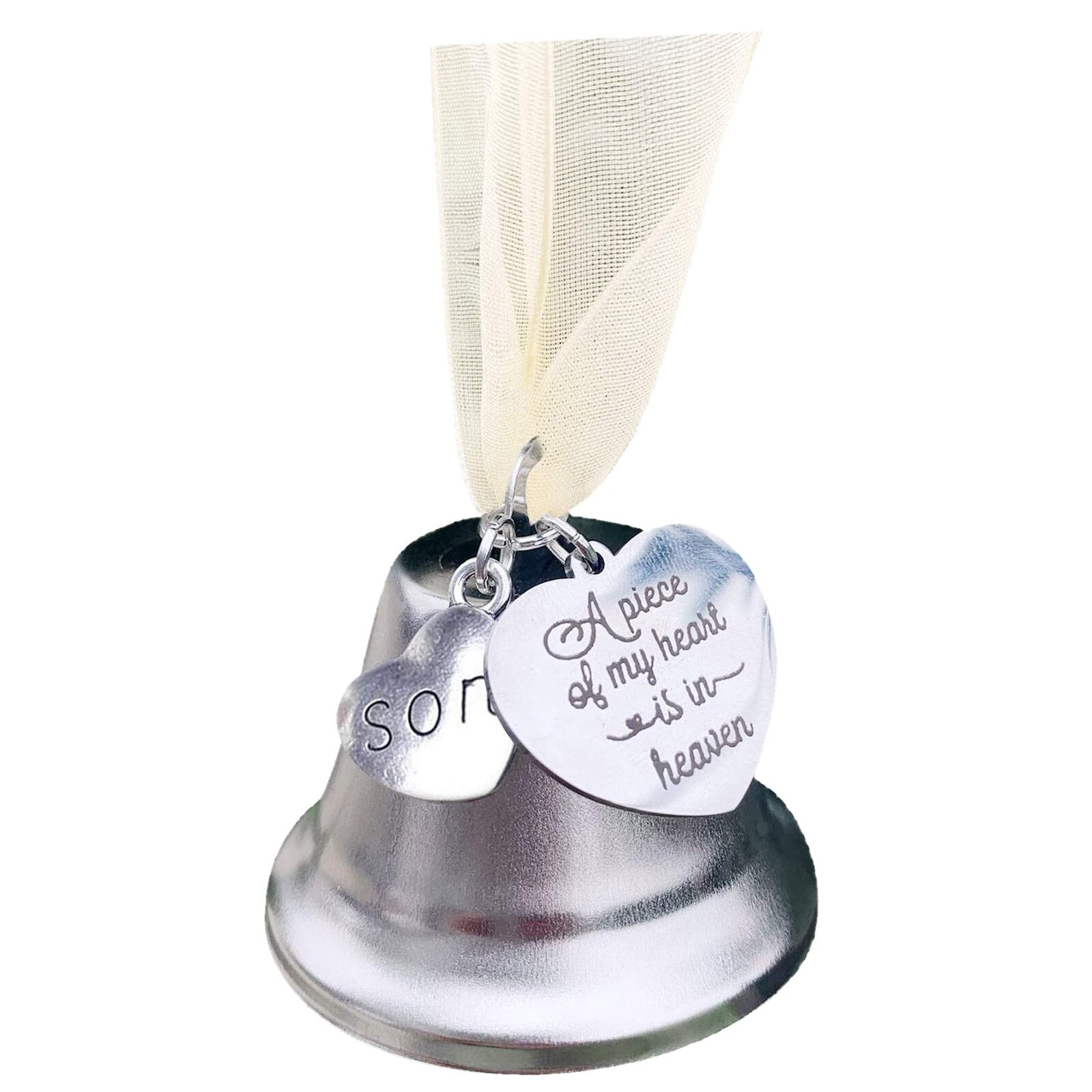 Campana de Ángel colgante de campana de Navidad, adorno conmemorativo para la pérdida del ser querido, de recuerdo de fieltro, decoración colgante para árbol de Navidad: A