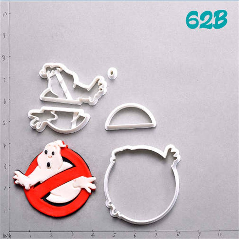 Ghostbusters Plastic Cake Cutter Set Custom Made 3D Printed Fondant Cupcake Top Cookie Cutter Cortadores De Fondant