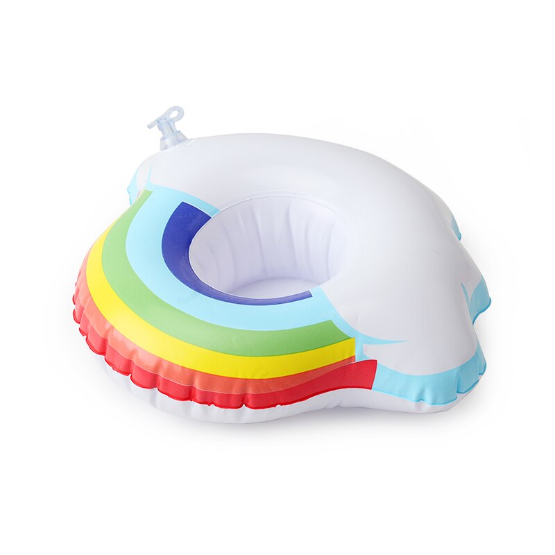 Små skyer flyder oppustelig regnbue-drinkholder swimmingpool badeværelse strandfest