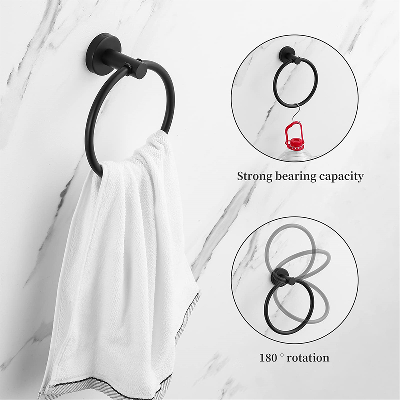 Zwarte badkamer hardware set accessoires roestvrijstalen handdoekenrek toiletrolhouder haak badkamer plank organisator set