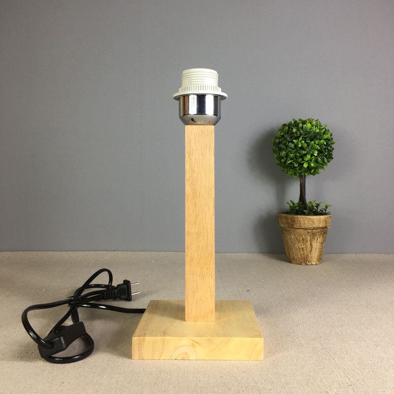 Support de lampe de Table en bois massif socle noir et blanc E27 support de lampe salon chambre chevet moderne Simple paquet de lampe de Table