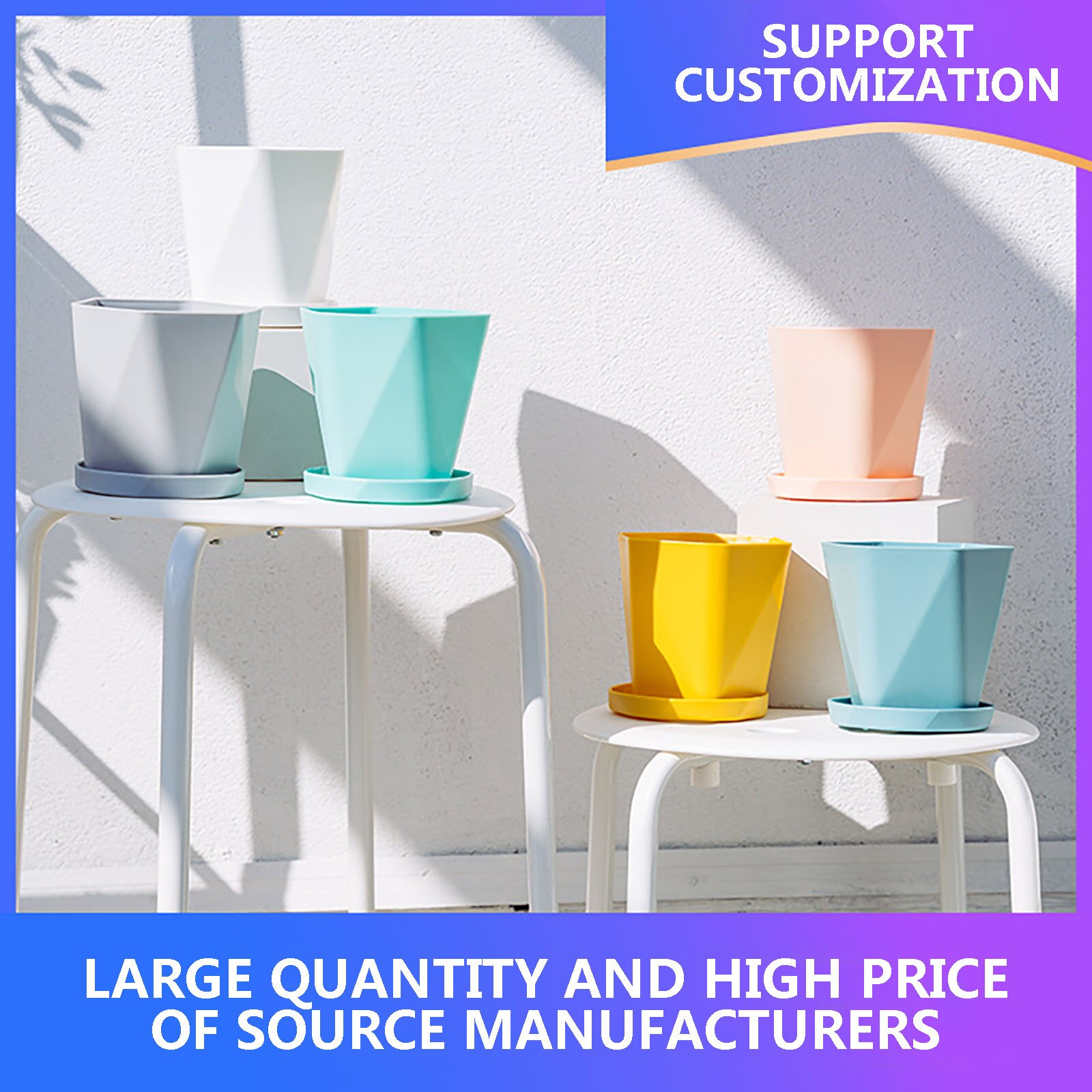 Estilo nórdico engrosada macetas de plástico galón ollas hogar resina macetas para plantar balcón Cesta Verde macetas de flores