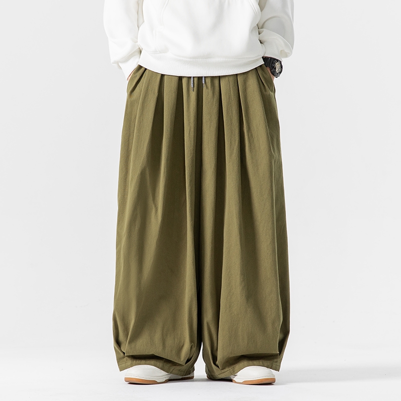 Stora herrbyxor med vida ben och elastisk midja, joggingbyxor med herrbyxor, casual, harembyxor, baggy, herr, mjukisbyxor, stor storlek 5xl: Xl / Armégrön
