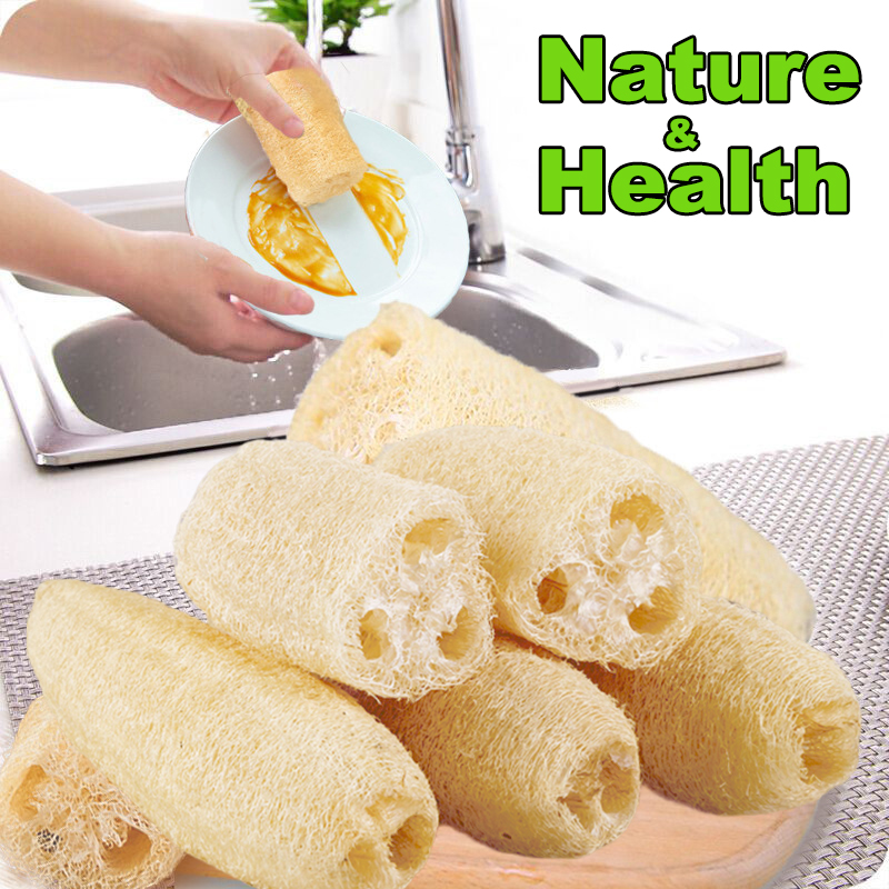 1/3 Stuks Natuurlijke Loofah Spons Multifunctionele Keuken Schoonmaken Tool Afwassen Spons Lange Douche Body Scrubber Loofah Vaatdoek
