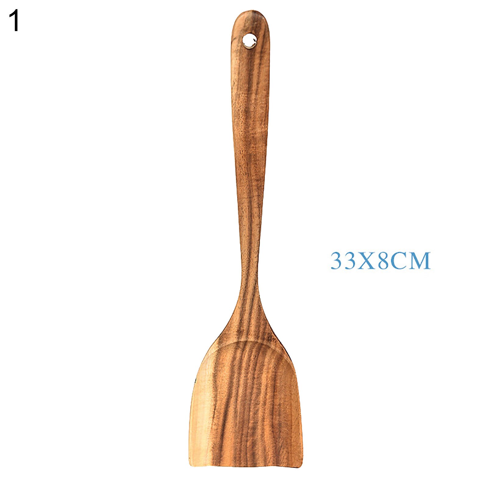 Non-stick multifunktionellt praktiskt bekvämt hållbart teak trä trä spatel sked hushållsredskap verktyg: 1