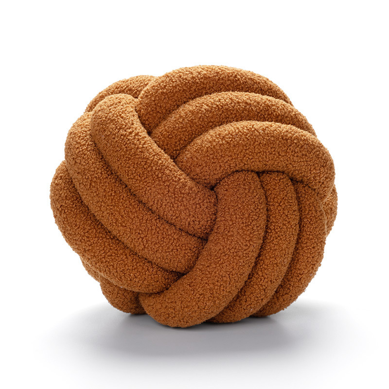Oreiller de boule nouée indéformable, oreiller en peluche, tissé à la main, respectueux de l'environnement, décoration de la maison, lancer dans le dos: Lac bleu