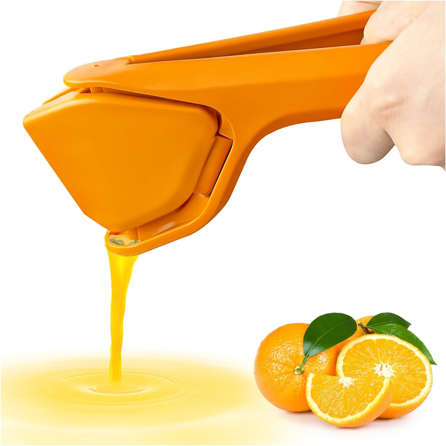 1 Stuk, Citroenpers Citruspers, Max Sap Extractie Handmatige Limoenpers, Eenvoudig Te Gebruiken Platte Citroenpers Verbeterde Hefboomwerking: Oranje