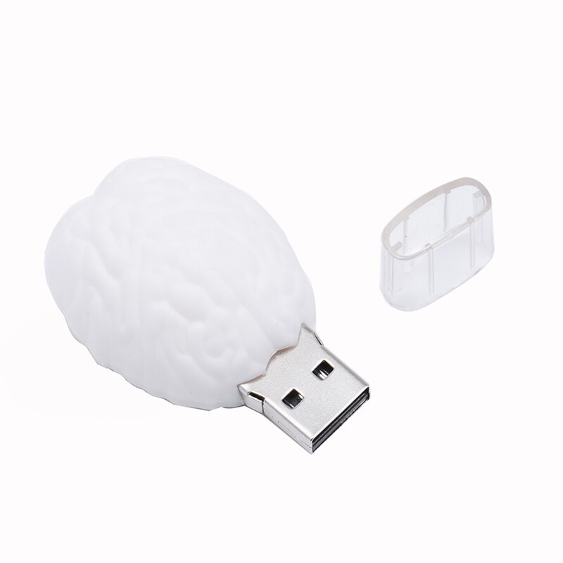 JASTER USB2.0 pendrive z motywem z kreskówki typu mózgu usb 4 GB 8GB 16GB 32GB 64 GB 128GB pamięci flash prezent urodzinowy: 4GB / White