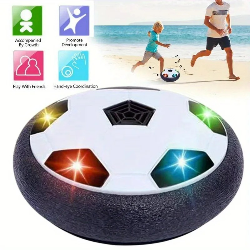Fjädring luftfotboll elektrisk levitering sportleksak abs svävar fotboll med led-ljus inomhus kollisionsundvikande för barnleksak