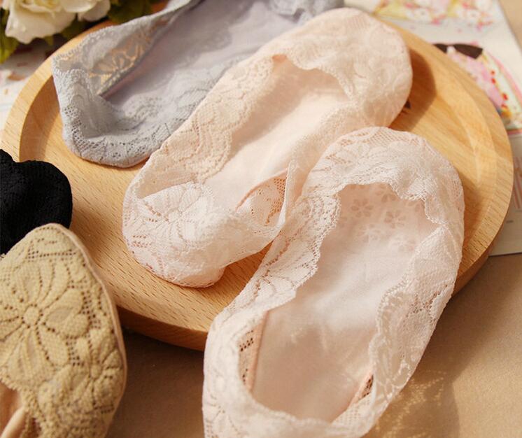 Ladies yoga spets strumpa tofflor dans osynliga sport båt strumpor för kvinnor, topp: 3