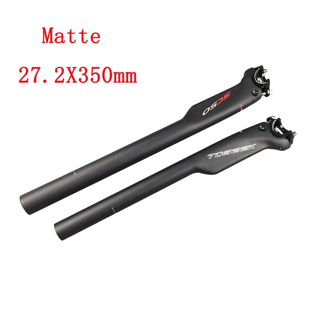 Toseek SC50 full carbon fiber seatpost mountain bike road bicycle seat tube 27.2/30.8/31.6mm X 350/400mm carbon seatposts: 27.2X350mm Matte
