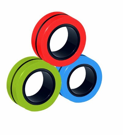 Lustige Zappeln Finger Spinner Entpacken Spielzeug Magnetische Ringe Anti-Stress Magnetische Magie Ring Werkzeuge Ring Kinder Erwachsene Dekompression Spielzeug: Color 7