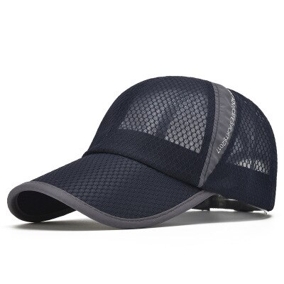 Zxqyh sommar vandring keps mesh berg camping sport hatt kvinnor baseball snapback svarta män kepsar löpning vandring fiske hatt kepsar: Marin