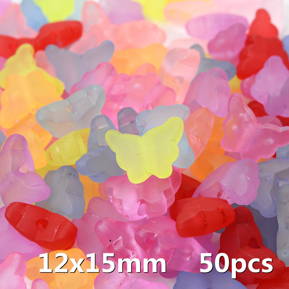 IYOE – mélange de perles papillon AB en cristal acrylique, perles d'espacement amples pour la fabrication de bijoux, épingle à cheveux, accessoires de bricolage faits à la main: Beige