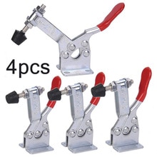 4pcs GH-201B Horizontal Toggle Clamp Vertical Toggle Clamp Hand Clip Tool Workshop Quick Clamps Tools Galvanized Iron Locking