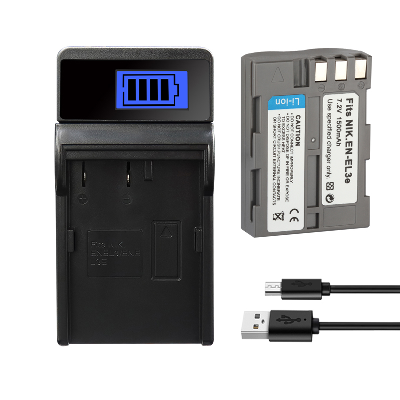 EN EL3e ENEL3e Batteries for Nikon D30 D300s D50 D70 D70S D100 D200 D300 D800 V1 MB-D11 MB-D12 MH-18A 1500mAh Camera Battery: 1Charge 1Battery