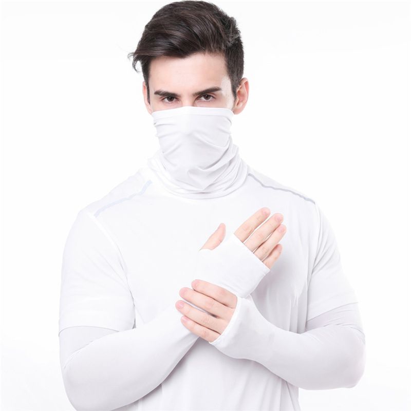 2 in 1 arm ærmer hals gamacher sæt camouflage cykling bandana ansigtsmaske handsker  lx9e: W