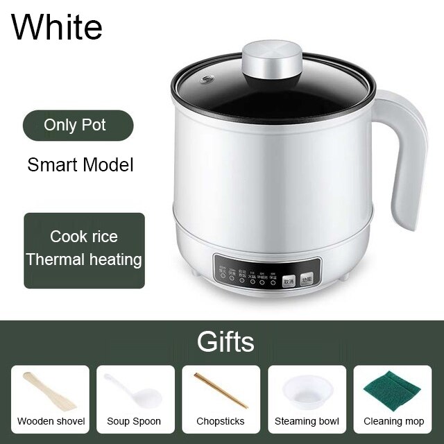 Household MultiCooker Electric Skillet Stainless Steel Rice Cooker Hotpot Noodles Soup Pot Eggs Food Steamer Heating Pan: 6 / EU