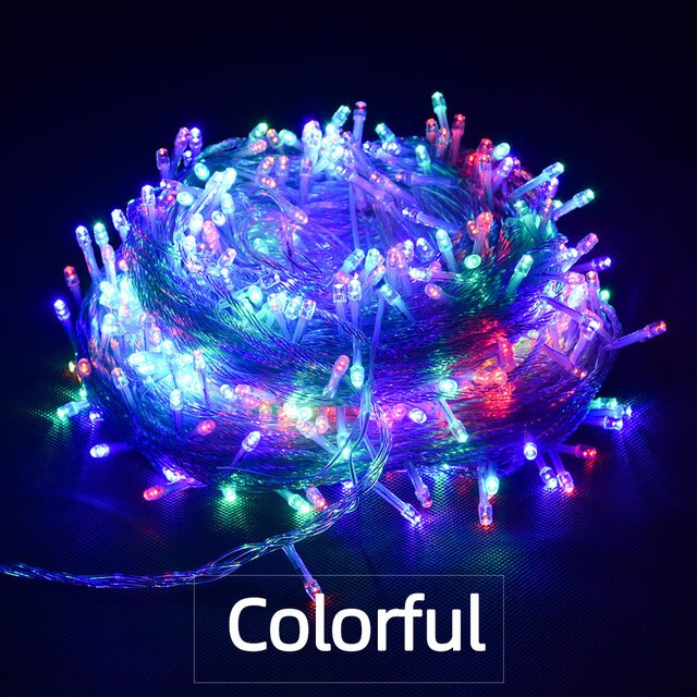 10M 20M 30M 50M 100M Festoon Led String Light Garland Year Christmas Light for Home Wedding Decoration Year Lamp: Colorful / 10M 100Leds 220V EU