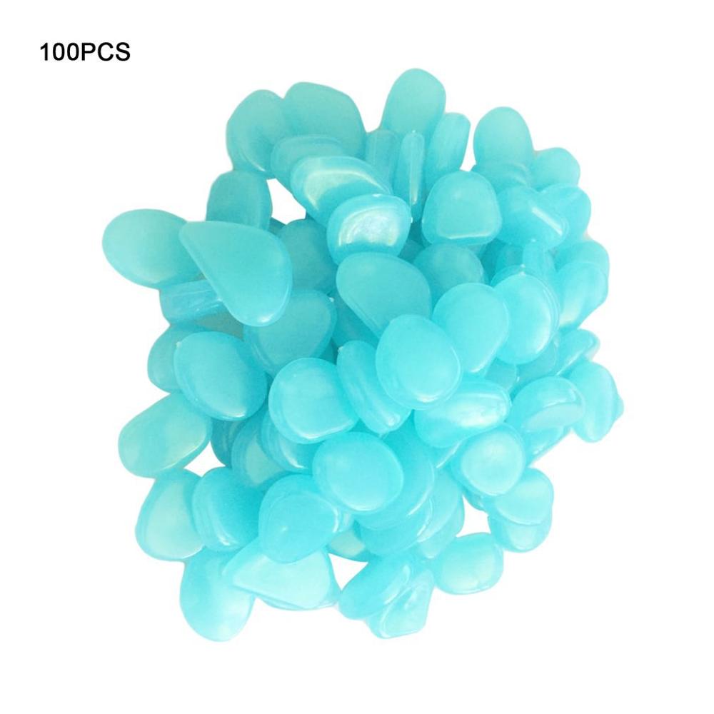 100 Pcs Glow Pebbles Stones Glow In The Dark Stenen Thuis Aquarium Aquarium Loopbruggen Tuin Decor Lichtgevende Stenen Glow stenen: blue