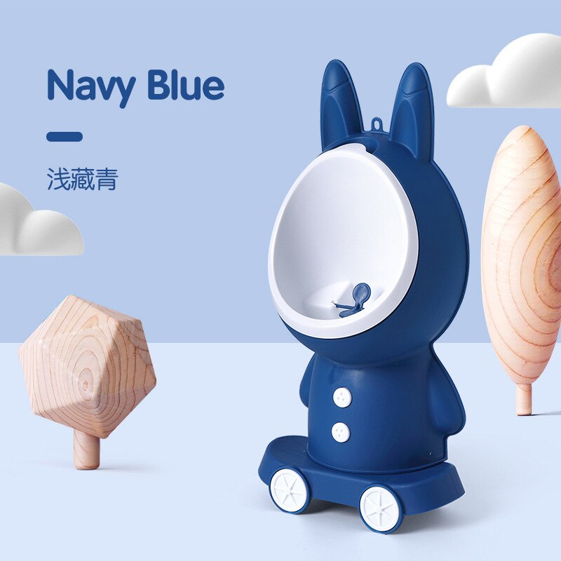 freundlicher Urinal freundlicher Wc Art Stehend Urinal Zauberstab-Wc für Jungen Tragbare Toilette Ausbildung Teilt Töpfchen: Hase-Marine Blau