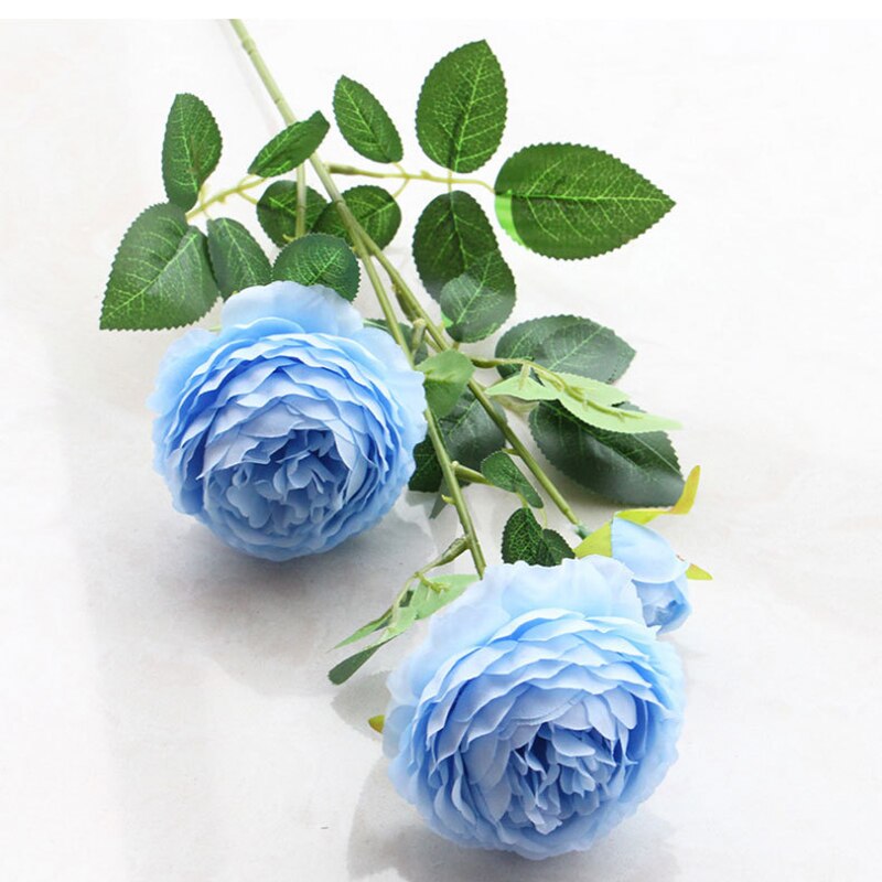 Kunstbloemen Kunstbloemen Pioen Kunstmatige Bloemen Boeket Voor Decoratie 6 Kleuren: Blue