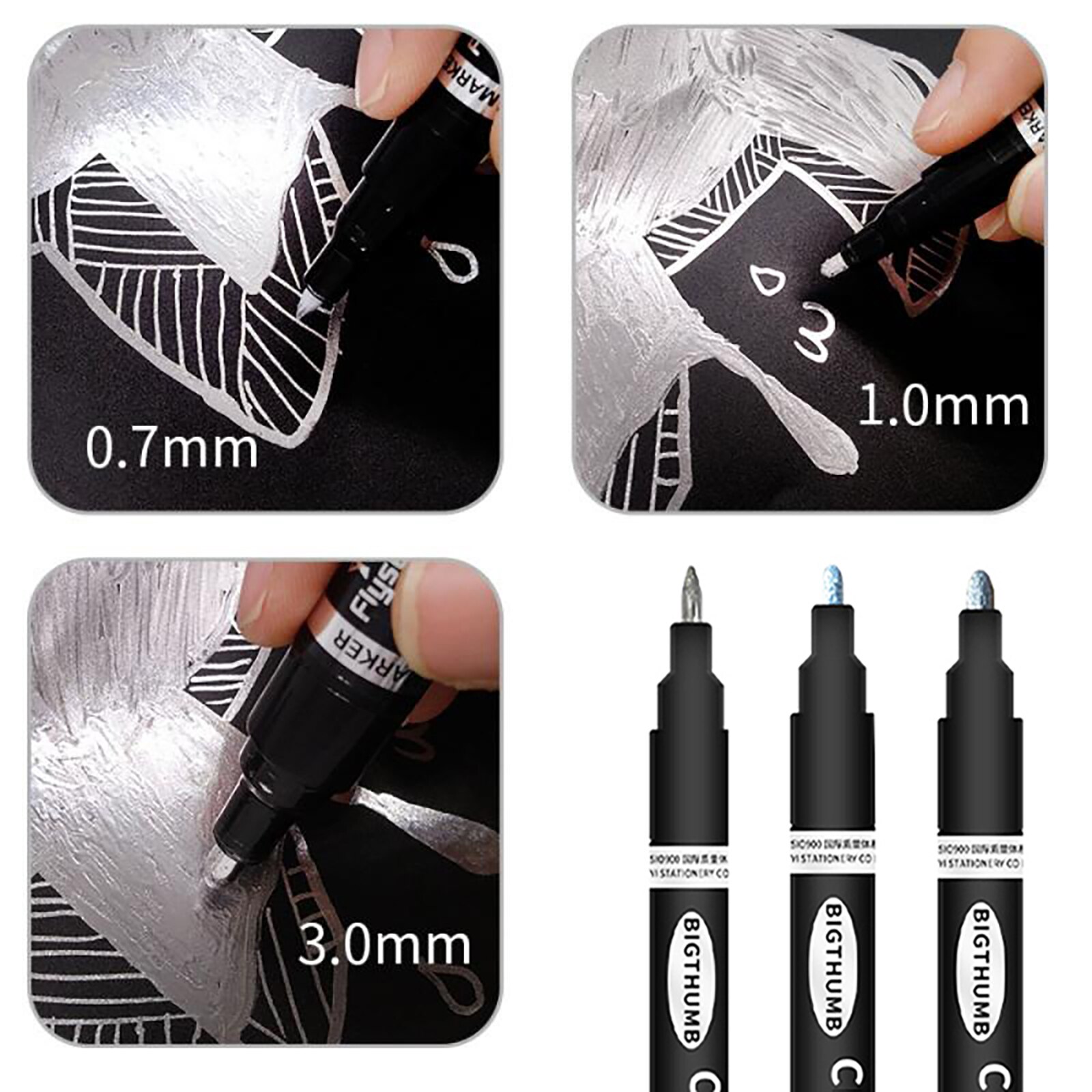 Chrome Marker DIY Reflective Liquid Paint Pen Finish Metallic Water UV Resistant Soomth Writing Paint Markers Sign Pen Paint