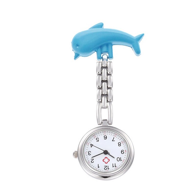 Neue Kommen frauen Delfine Quarz Krankenschwestern Uhr Legierung Taschenuhr Smiley Krankenschwester Tabelle Uhren ~ LXH