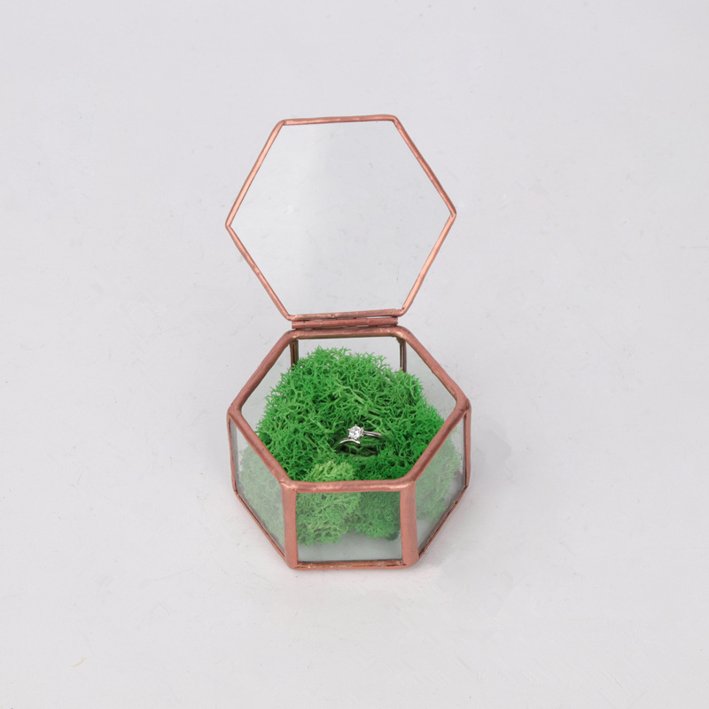 Mini Schmuck Lagerung Kasten Ornamente Glas fallen Damen Hochzeit Ring Container