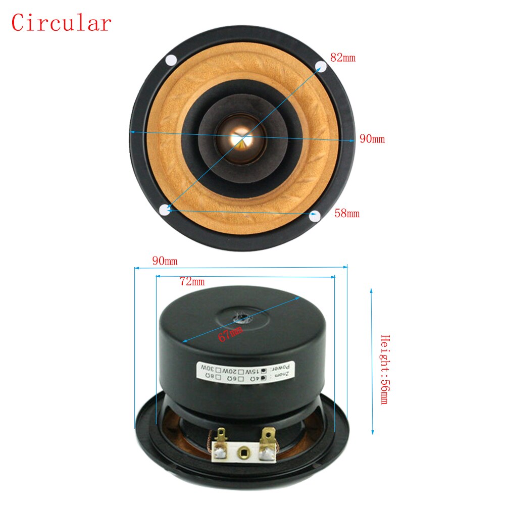 3 Inch Full Range Mid High Woofer Speaker Tweeter HIFI Unit Subwoofer For Home Loudspeaker DIY on 2PCS