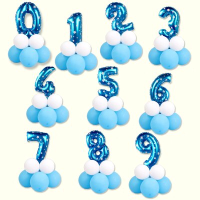 13 stk/sæt 16 tommer festballoner amnimal nummer folie tegneserie baby fødselsdag bryllup gør-det-selv søjle vej bly ballon layout dekoration