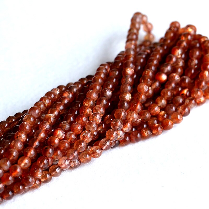 Top Natural Genuine Coffee Gold Oligoclase Sanidine Sunstone Round Loose Beads 15" 05201