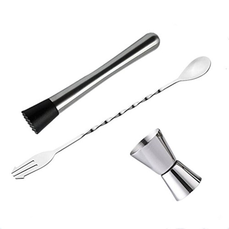 Stainless Steel Cocktail Muddler, Mixing Spoon, Jigger Set, Bar Tool ...