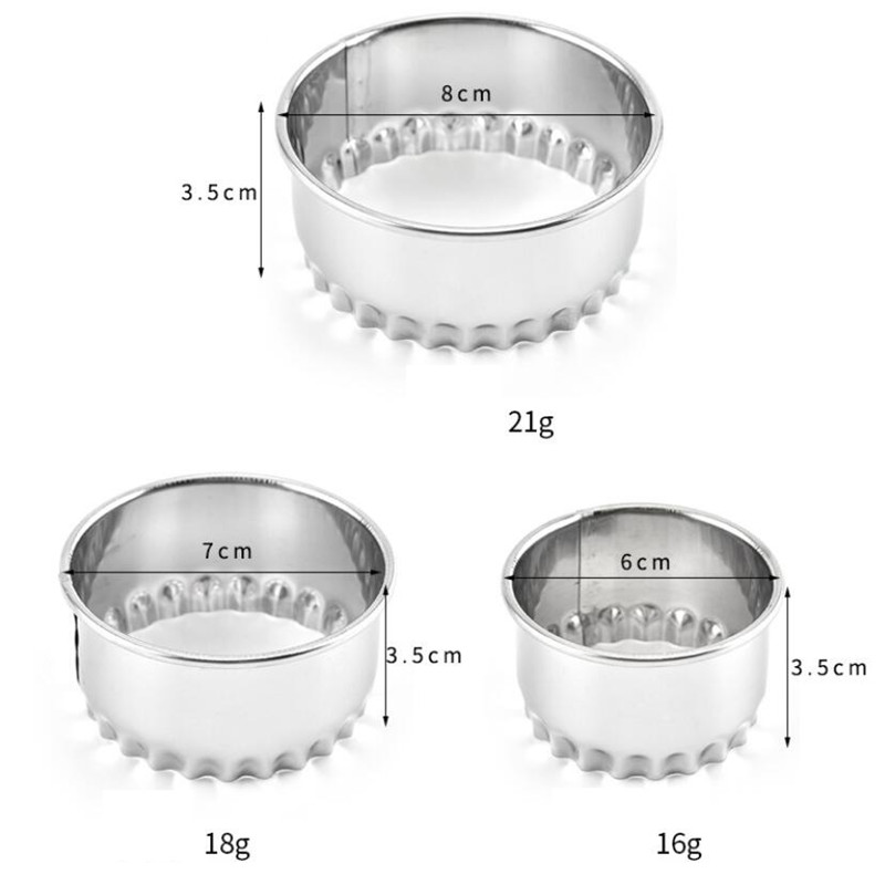 Herramienta de corte de masa en forma de flor/redonda, cortador de bolas de masa de acero inoxidable, moldes portátiles, utensilios de cocina, 3 piezas