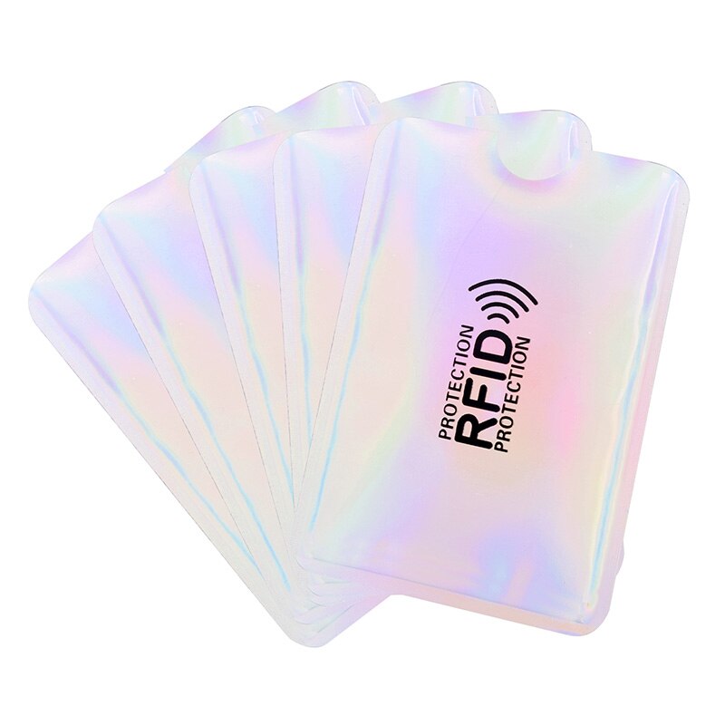 5PCS RFID porta carte di credito anti-scansione tasca in alluminio metallo sottile protezione della carta di credito portafoglio di sicurezza custodia per carte di moda: b