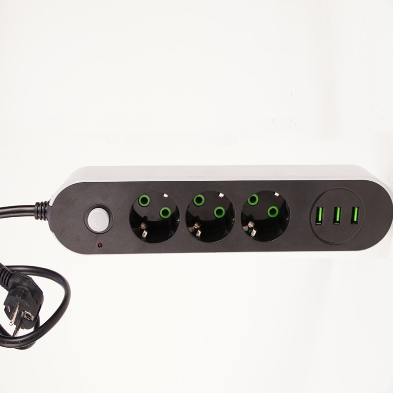 Smart USB Power Strip Socket EU Plug 3 USB Charge 5M Power Cord Wall Charge Adapter For Robot Vacuum Cleaner Humidifier