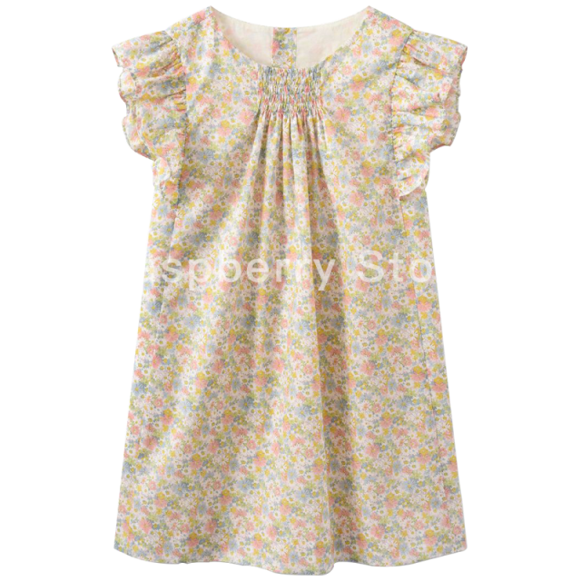 Pre April 26th Girls Gathered And Ruffled Dress Raspberry Camellia Pink BP Liberty Dress