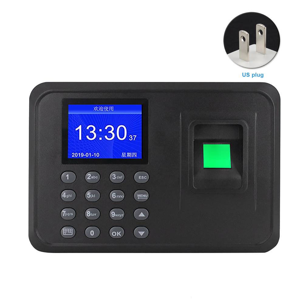 Lcd-scherm Quick Multi Lingual Controleren Management Time Recorder Werknemer Grote Capaciteit Biometrische Vingerafdruk Kantoor Presentielijst: US