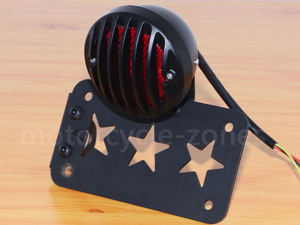 Black Motorcycle Led-achterlicht Remlicht Side Mount Kenteken Beugel Voor Harley Bobber Chopper