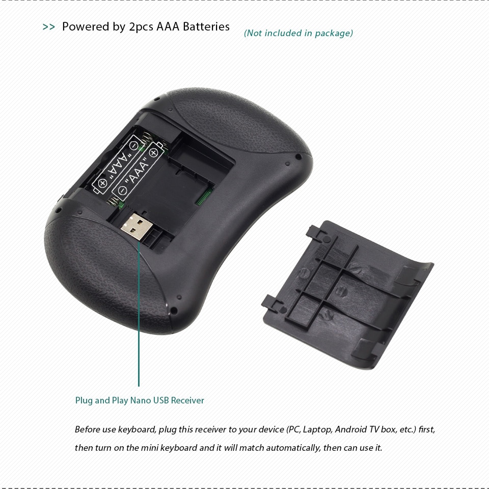 i8 American English Mini Wireless Keyboard 2.4GHz QWERTY Black White Keyboard with Touchpad For Android Set Up TV Box Laptop mi