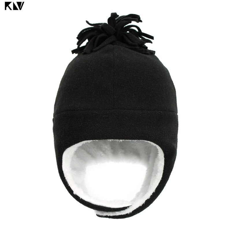 Cappello da pilota per berretto caldo antivento foderato in mucchio foderato in mucchio per bambini: nero / for 1-3 years old