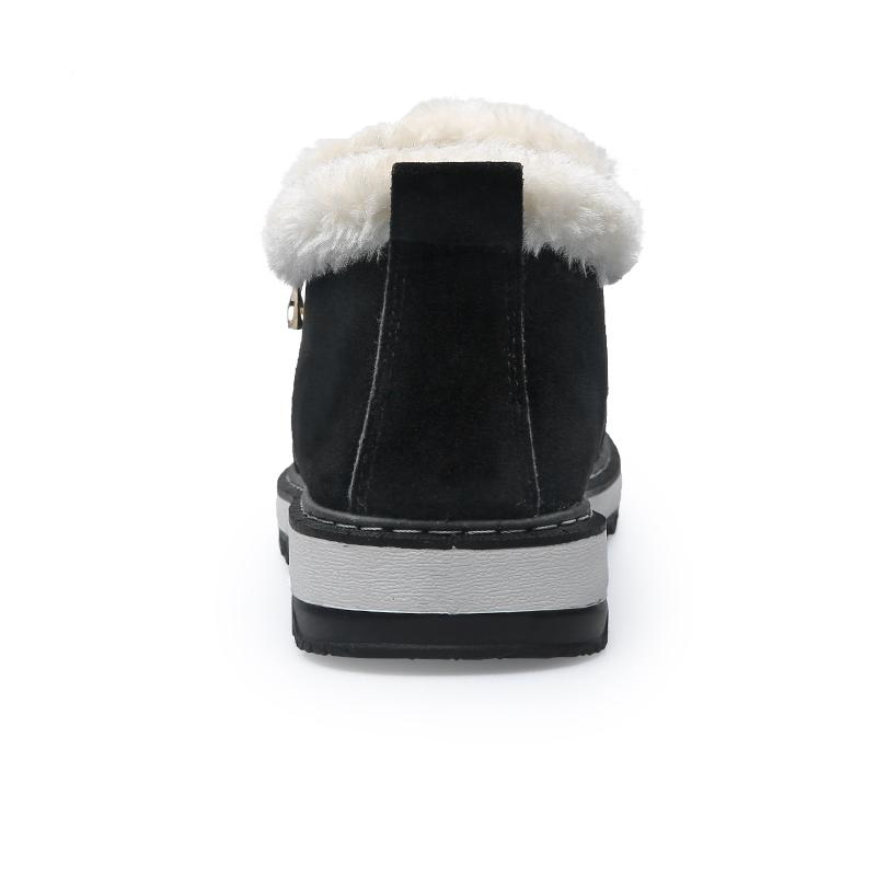 Mode Zwarte Mannen Laarzen Winter Schoenen Mannen Warm Korte Pluche Toevallige Bont Laarzen Mannen Warm Houden winter Mannelijke Laarzen