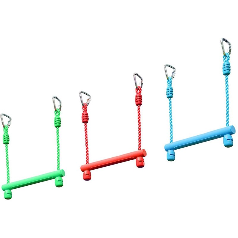 Kinderschommel binnen en buiten schommelringen schommelstok -3 stuks blauw, rood en groen pak